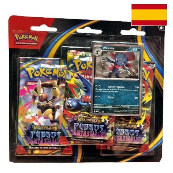 Pack 3 Sobres Pokémon TCG: Fuegos Fantasmales
